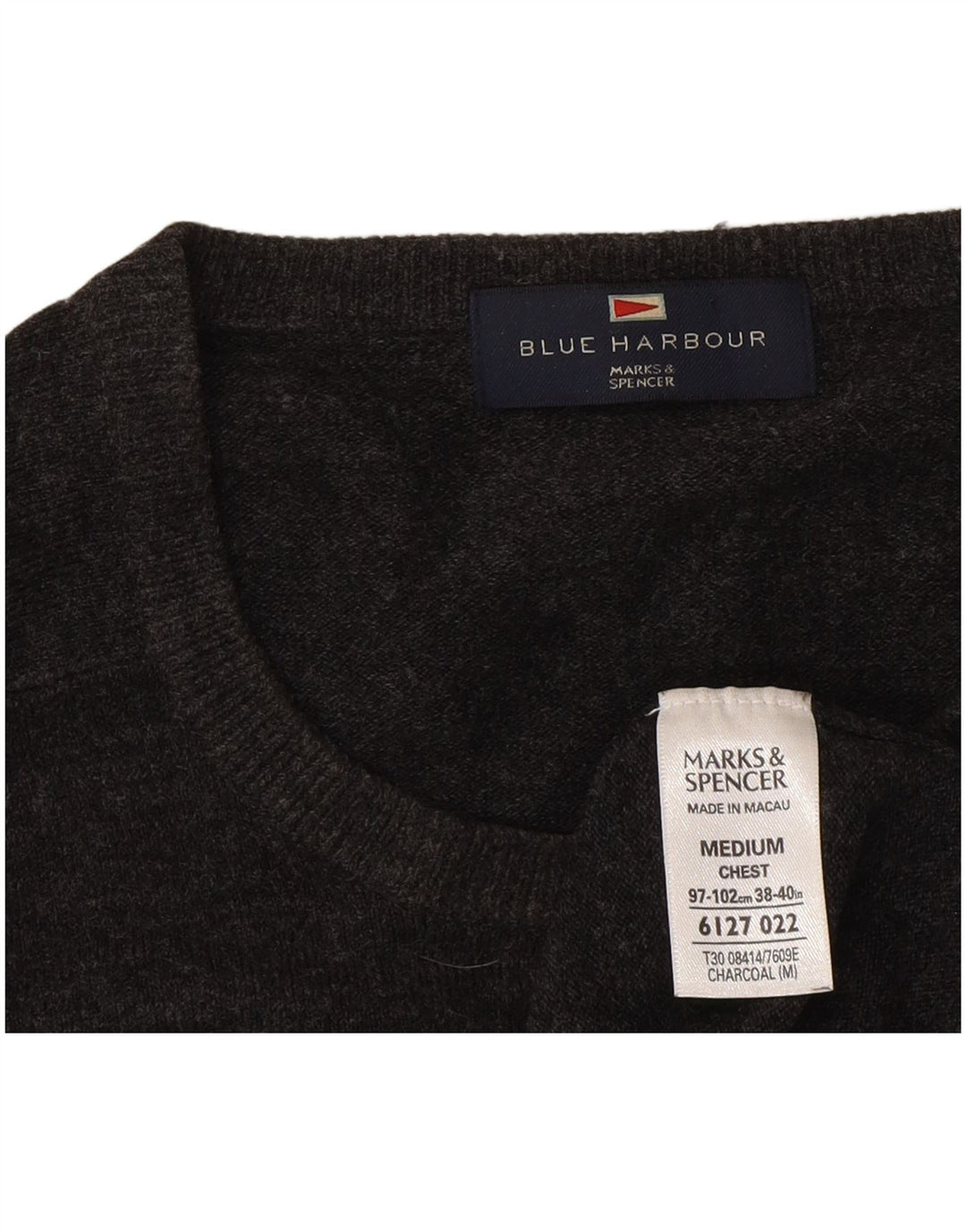 Maglione maglione girocollo da uomo Marks & Spencer grigio medio in acrilico