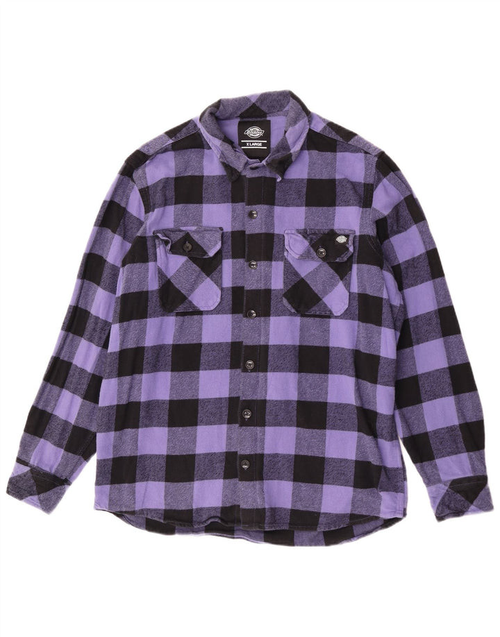 Dickies Camicia in flanella da uomo XL in cotone a quadri viola