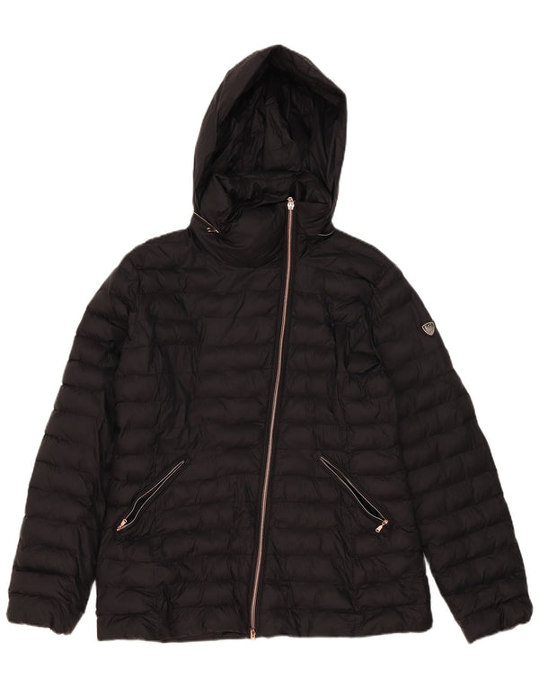 Giacca imbottita con cappuccio da donna Emporio Armani UK 20 2XL poliestere nero