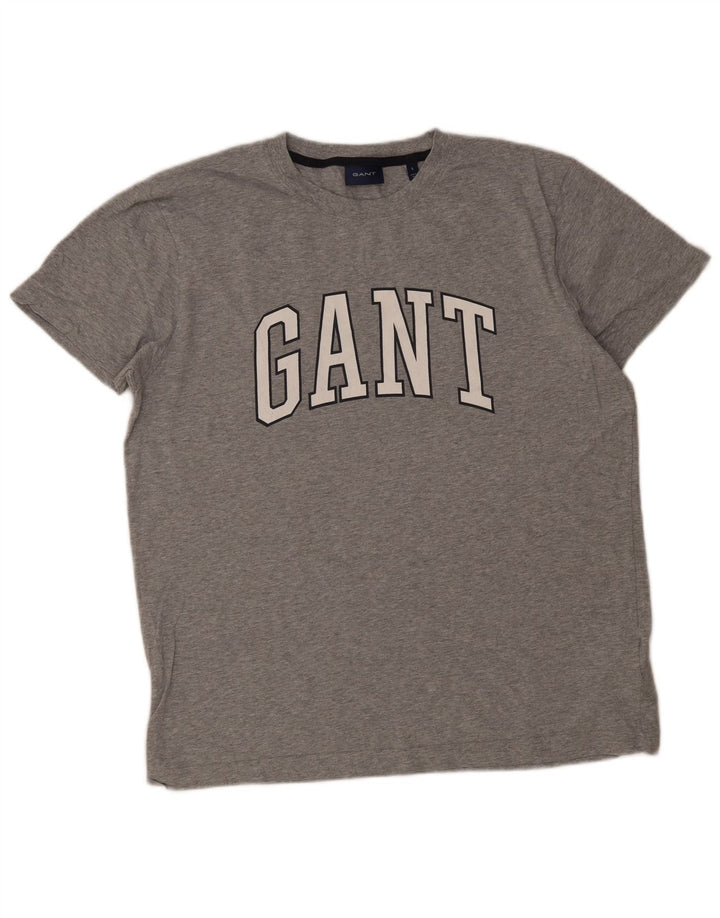 Gant T-shirt grafica da uomo Top grande in cotone grigio