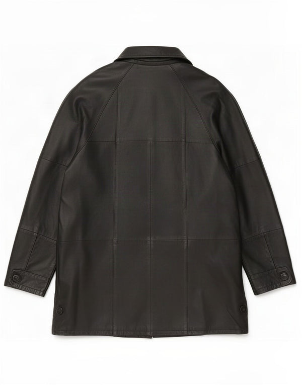 Lavorazione Artigianale Womens Leather Coat IT 46 Large Black