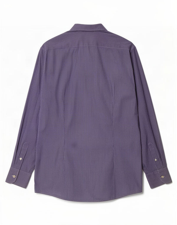 Camicia Benetton Uomo Gessato Blu Medio