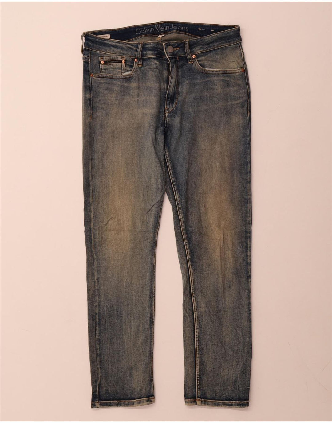 Jeans slim da donna Calvin Klein US 8 medio W30 L27 Blu