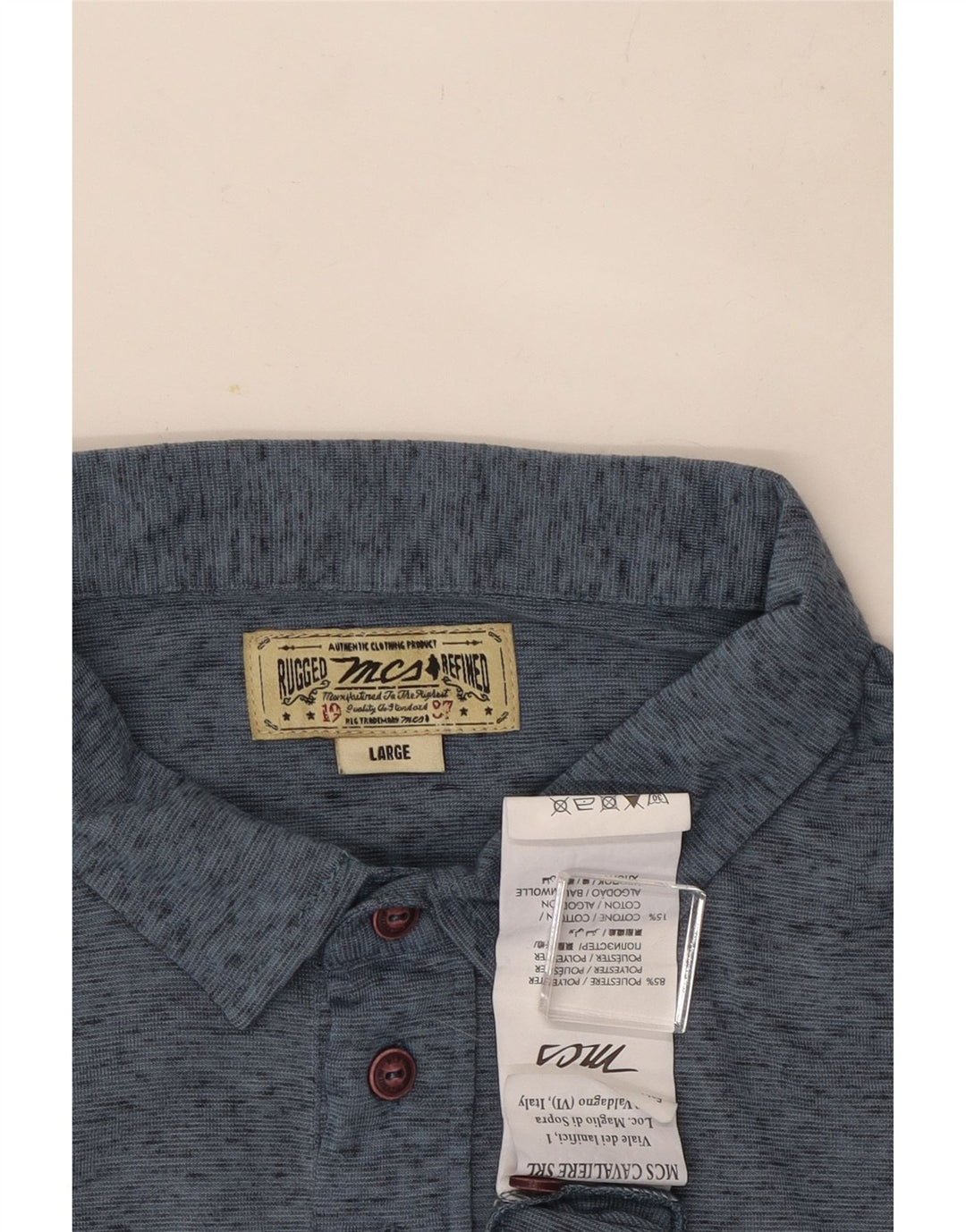 Polo da uomo Marlboro Classics grande in poliestere chiazzato blu
