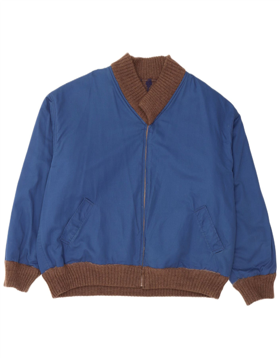 Maglione cardigan reversibile da uomo VINTAGE XL Marrone Fair Isle