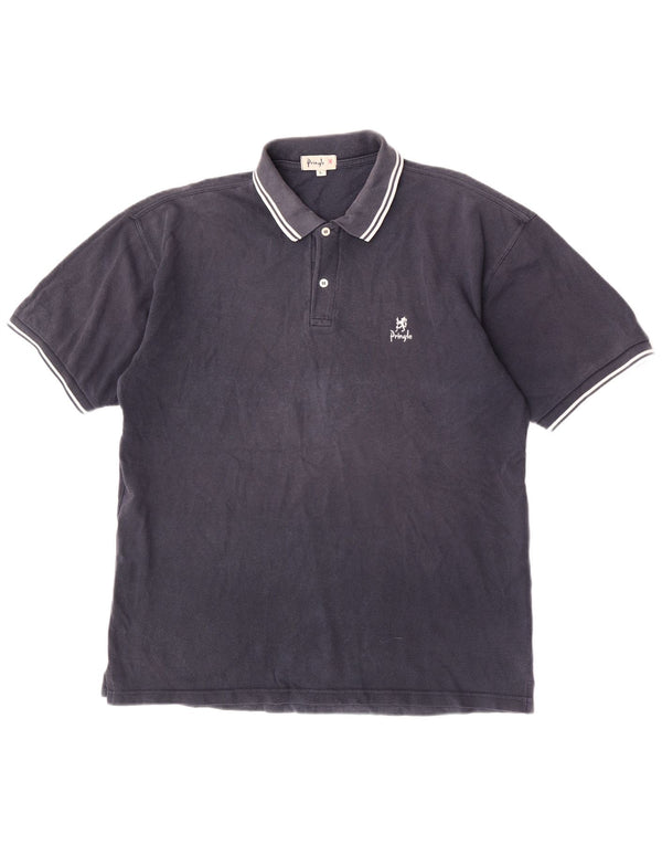 Polo da uomo Pringle Large in cotone blu navy