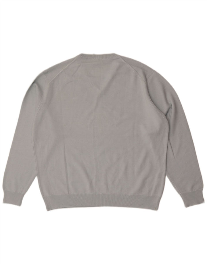 Maglione maglione da uomo con scollo a V Lacoste taglia 6 XL lana blu
