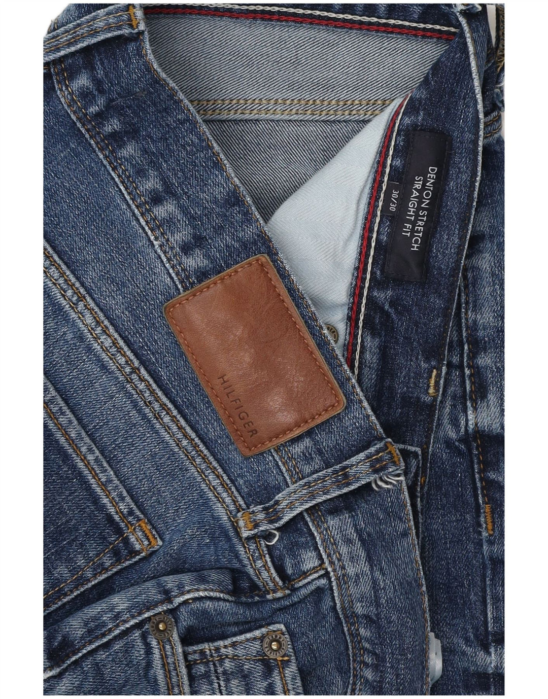 TOMMY HILFIGER Mens Straight Jeans W30 L27 Blue Cotton