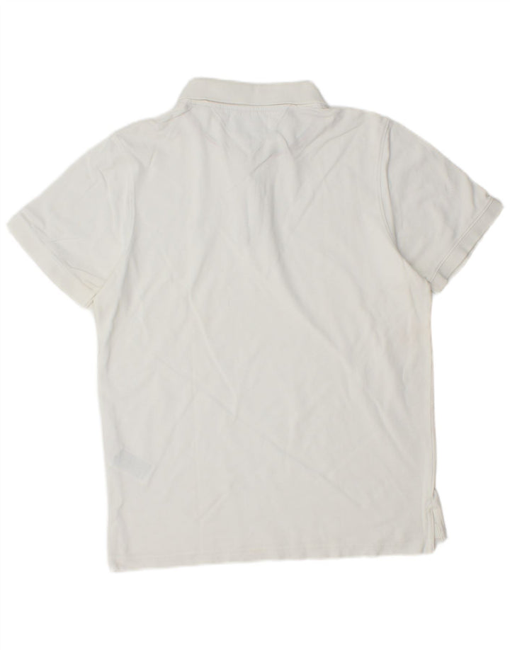 TOMMY HILFIGER Mens Polo Shirt Large White Cotton