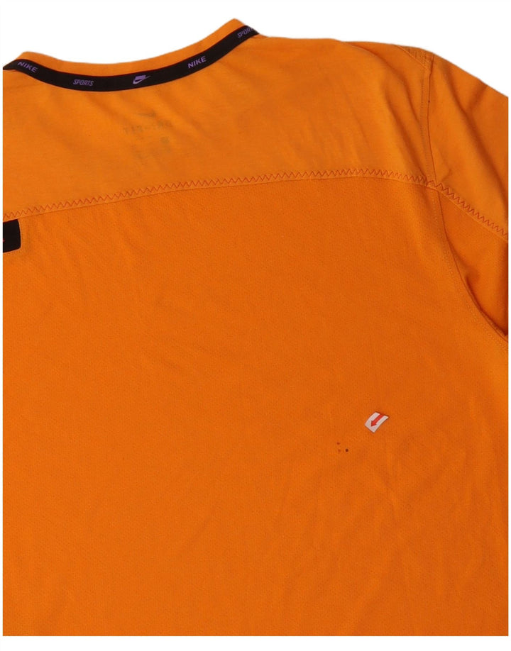 T-shirt NIKE da uomo Dri Fit Top in cotone arancione medio