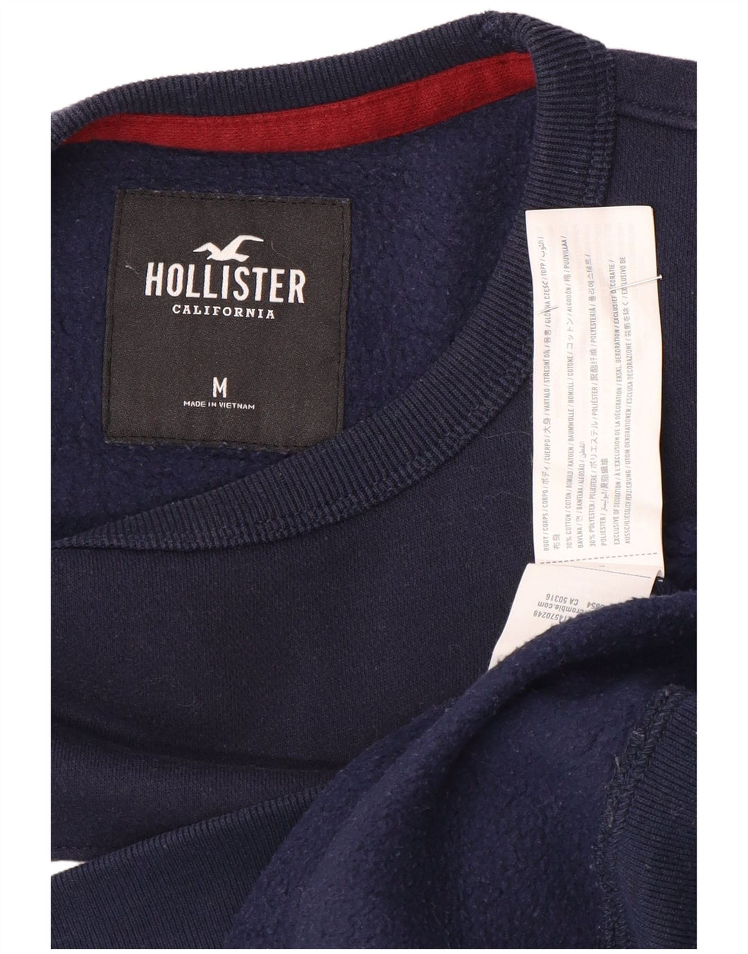 Felpa grafica da uomo Hollister, maglione medio, blu navy, color block