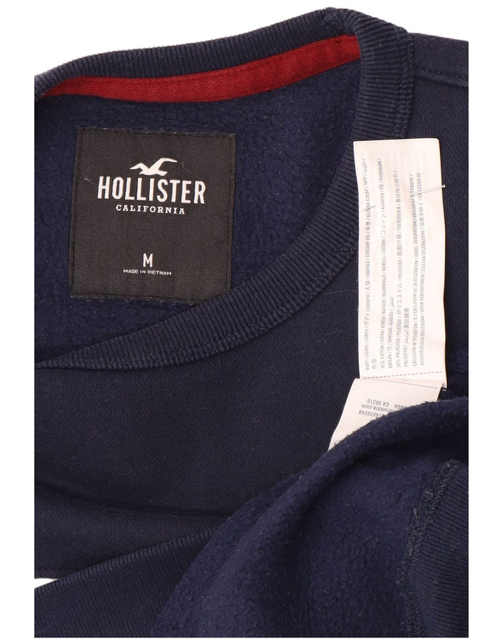 Felpa grafica da uomo Hollister, maglione medio, blu navy, color block