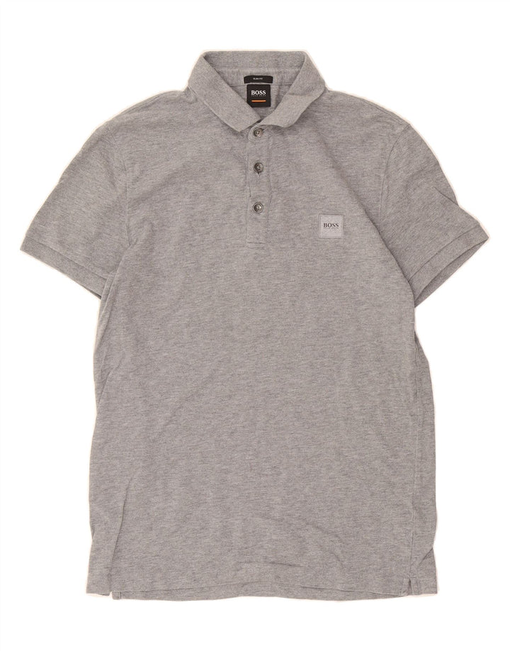 HUGO BOSS Mens Slim Fit Polo Shirt Medium Grey Vintage Hugo Boss and Second-Hand Hugo Boss from Messina Hembry 
