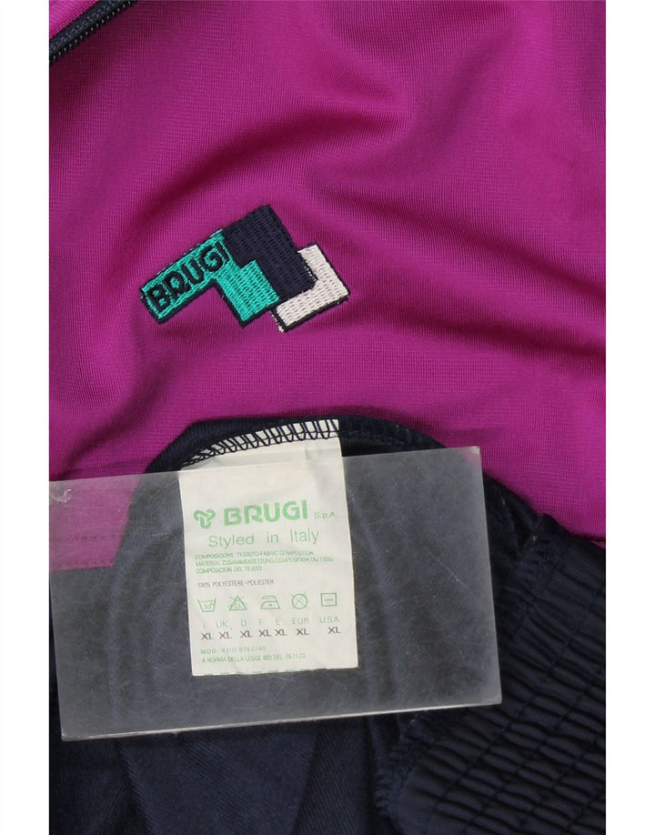 Giacca da tuta da uomo BRUGI XL in poliestere color block blu navy