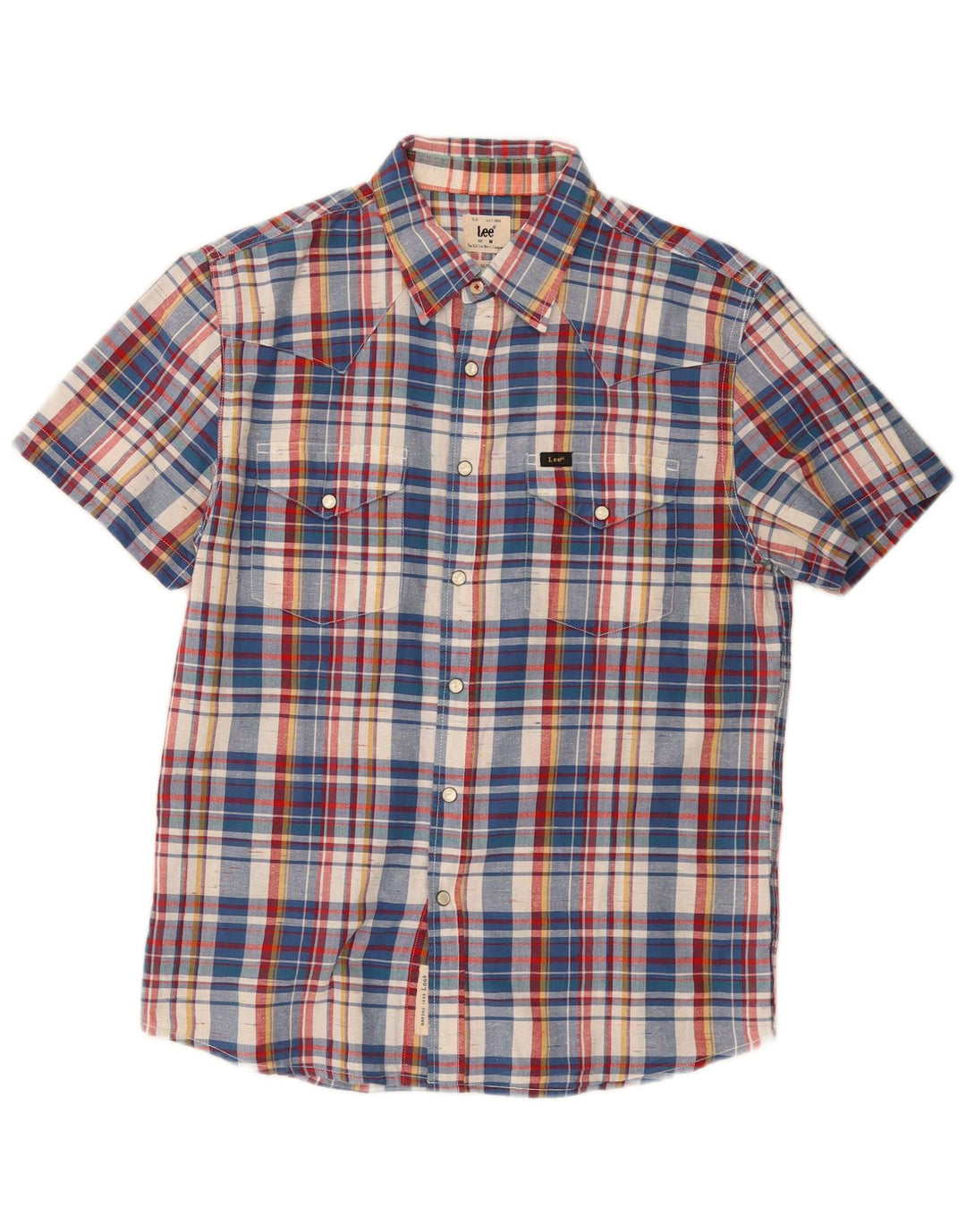 Camicia Lee da uomo slim fit a maniche corte in cotone a quadri multicolore medio