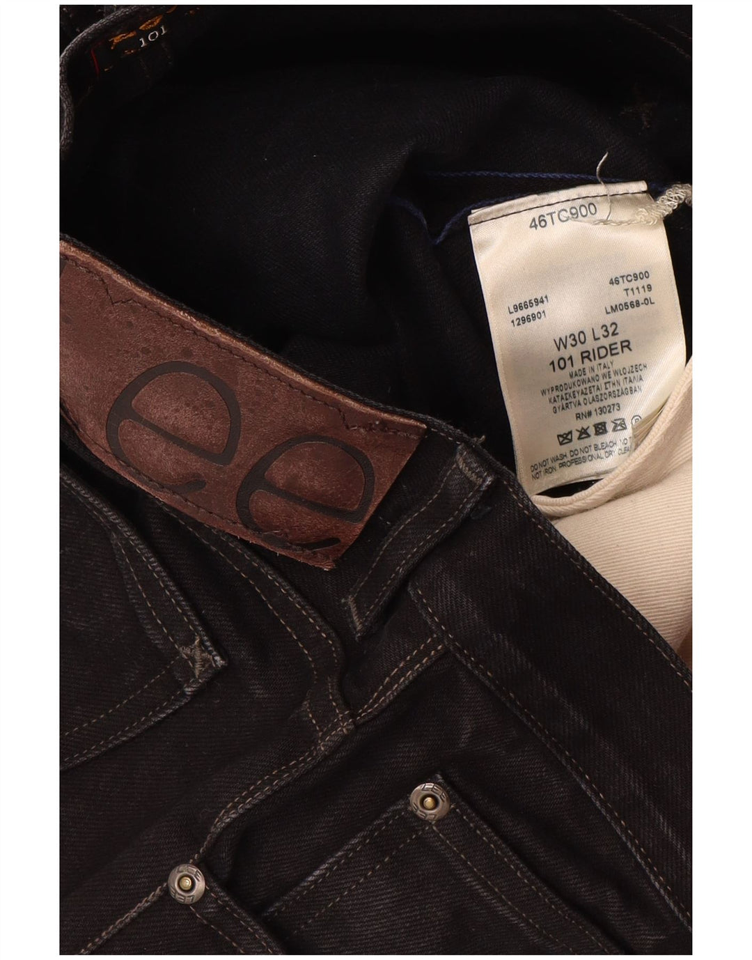 Jeans dritti da uomo Lee Rider W30 L32 cotone nero