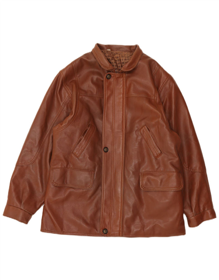 Giacca in pelle vintage da uomo UK 38 Marrone medio