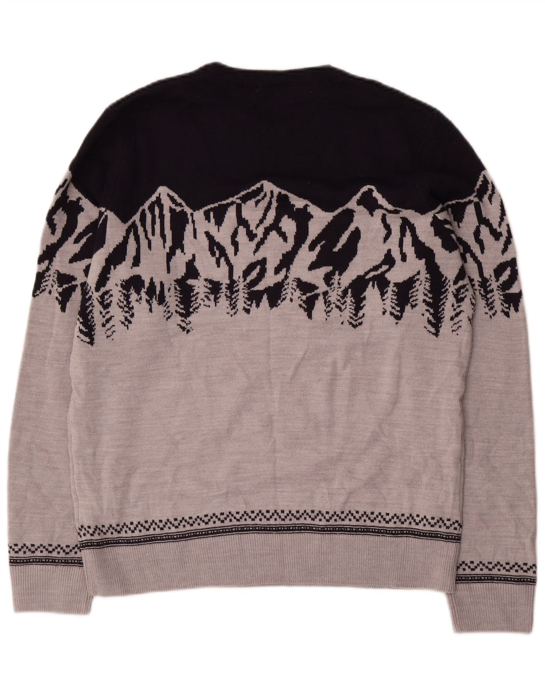 Maglione maglione girocollo da uomo Marks & Spencer grigio medio color block