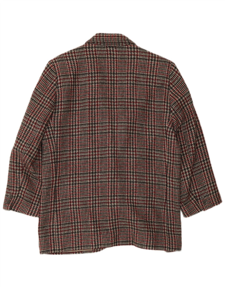 Giacca blazer da donna VINTAGE UK 16 grande pied de poule multicolore