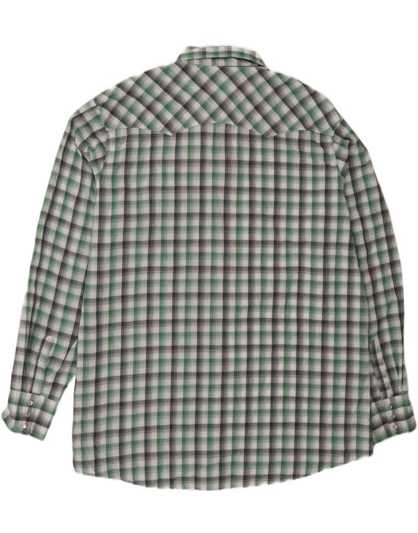 Camicia alta da uomo Wrangler 2XL cotone a quadri verde