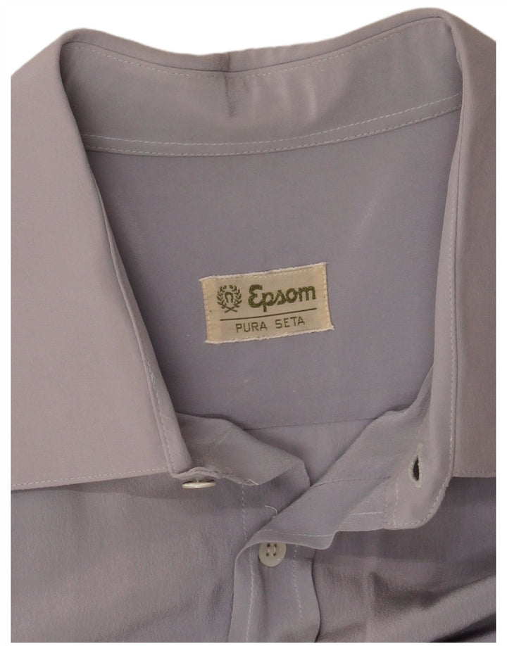 Camicia da uomo Epsom in seta blu medio