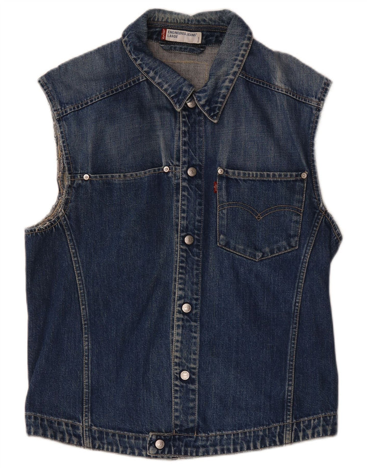 Gilet in denim da uomo Levi's UK 40 grande cotone blu