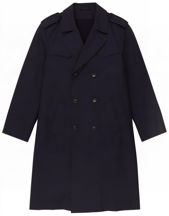 Trench vintage da uomo UK 38 medio blu navy