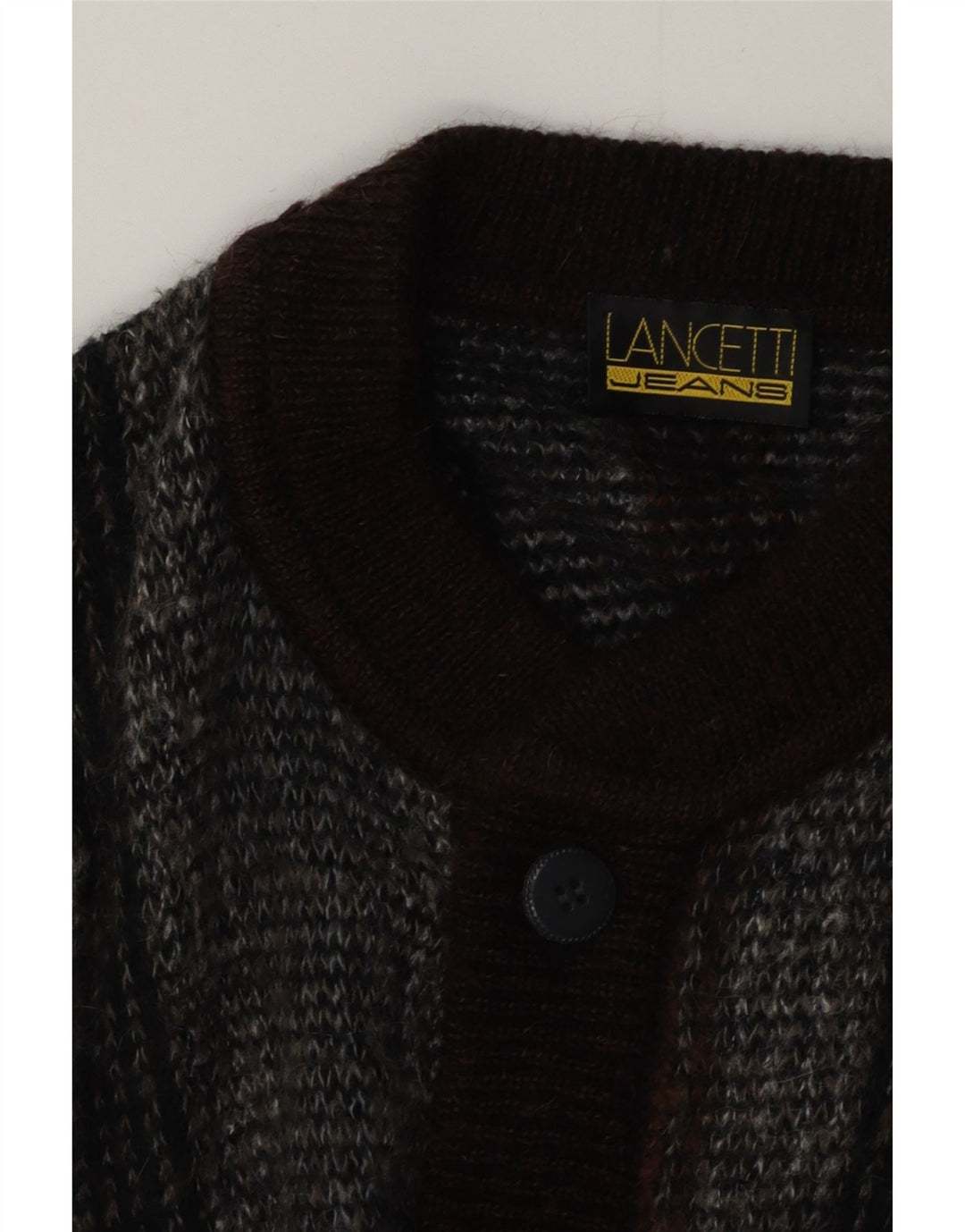 Maglione Cardigan Uomo Lancetti Grigio Medio a Righe
