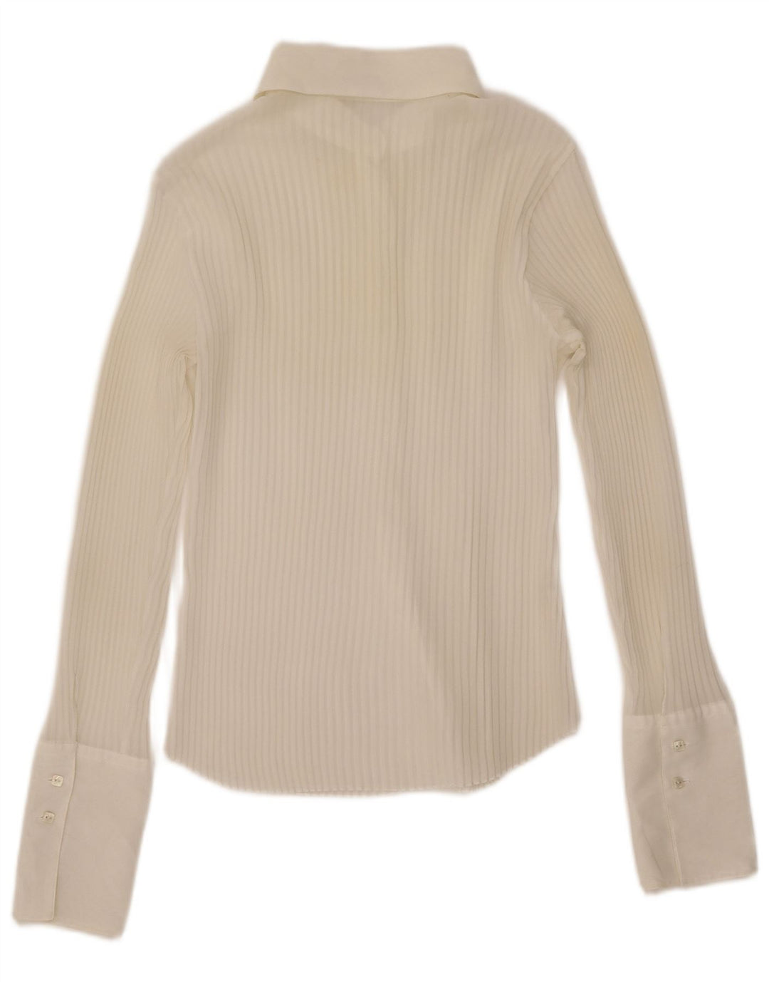 Camicia oversize trasparente da donna Benetton UK 6 XS poliestere bianco sporco