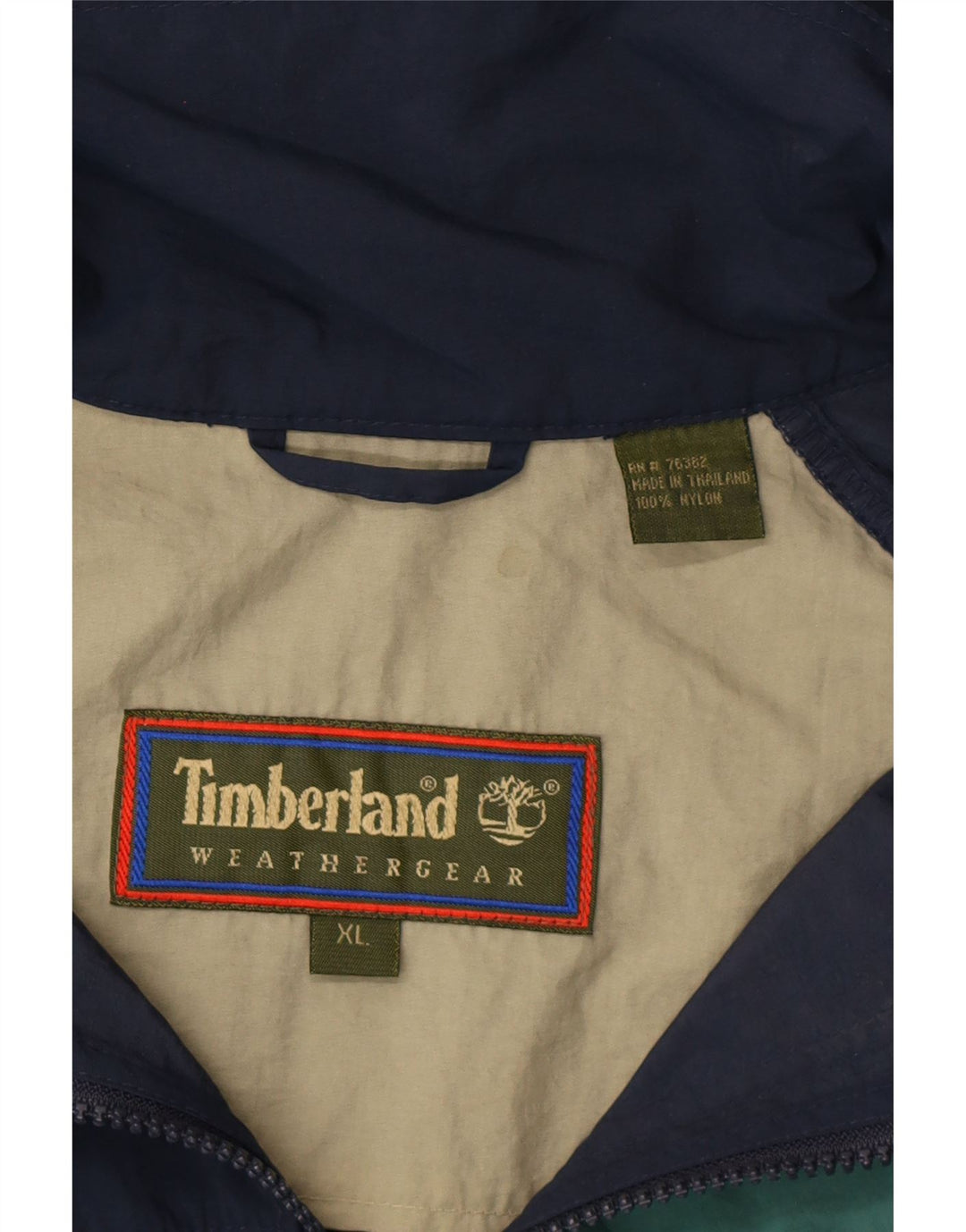 Giacca antipioggia da uomo con cappuccio TIMBERLAND UK 42 XL nylon blu navy