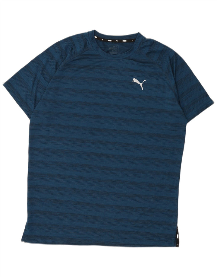PUMA T-shirt da uomo Top grande a righe blu navy