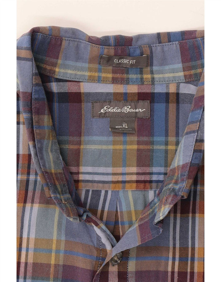 Eddie Bauer Mens Short Sleeve Flannel Shirt XL Multicoloured Check