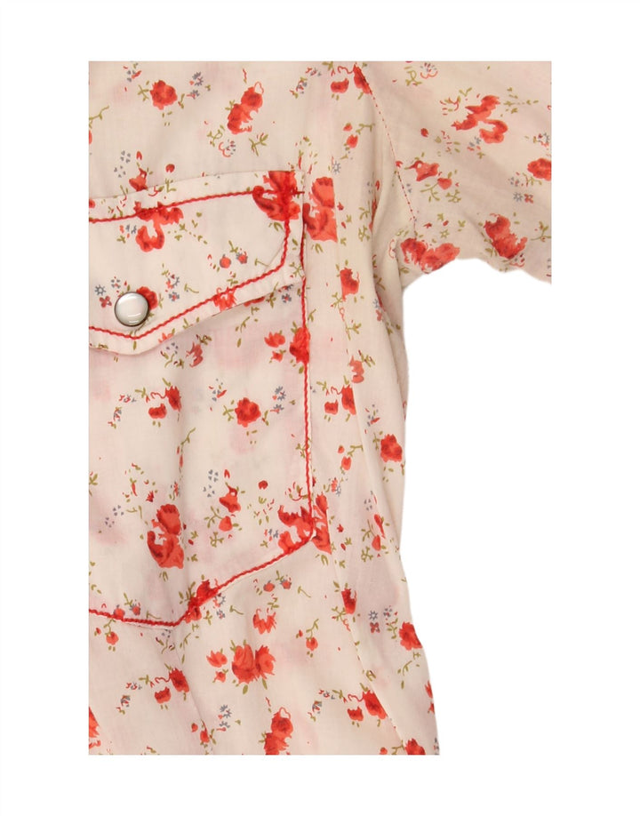 Camicetta camicia vestibilità regolare da donna Marlboro Classics UK 14 medio bianco floreale