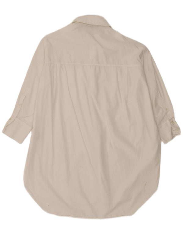 Abito chemisier oversize da donna ZARA UK 14 cotone bianco medio