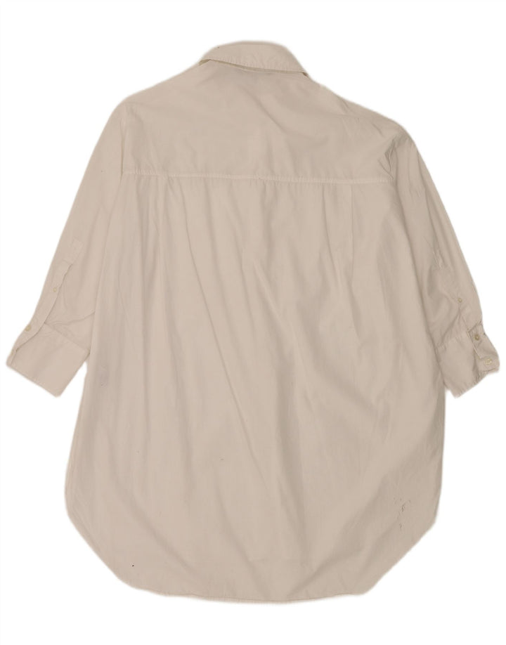 Abito chemisier oversize da donna ZARA UK 14 cotone bianco medio