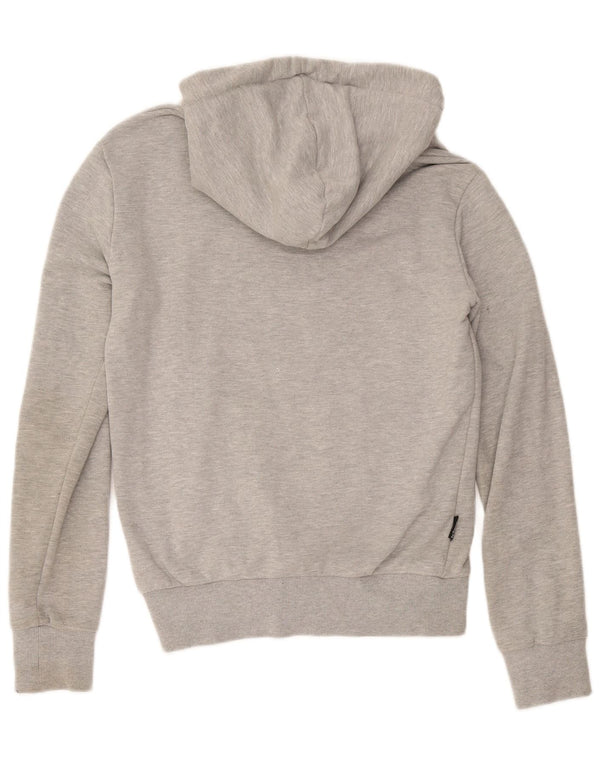 Felpa con cappuccio da donna Superdry UK 10 Small in cotone a righe grigie