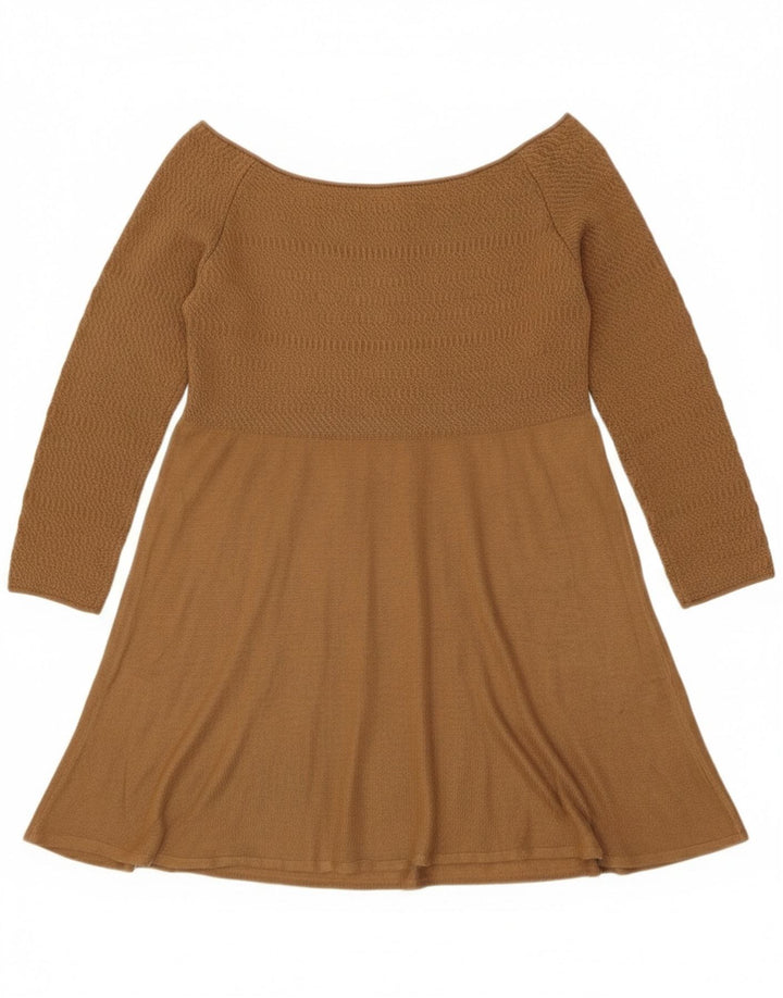 Top Zara da donna con spalle scoperte UK 12 Marrone medio