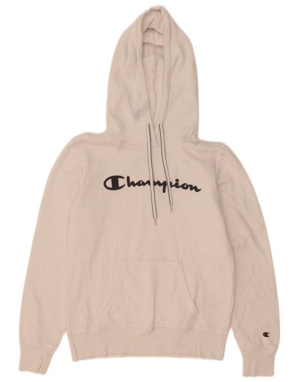 Maglione con cappuccio grafico da donna Champion UK 10 piccolo cotone bianco