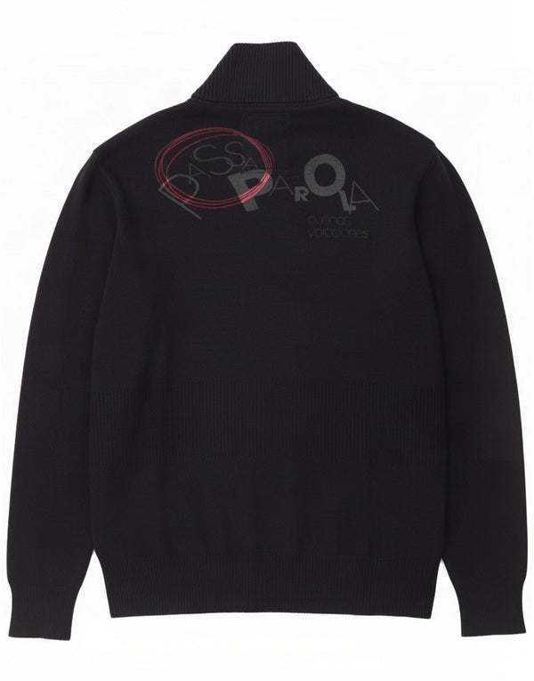 Desigual Uomo Cardigan con grafica Maglione 2XL Blu Navy Cotone