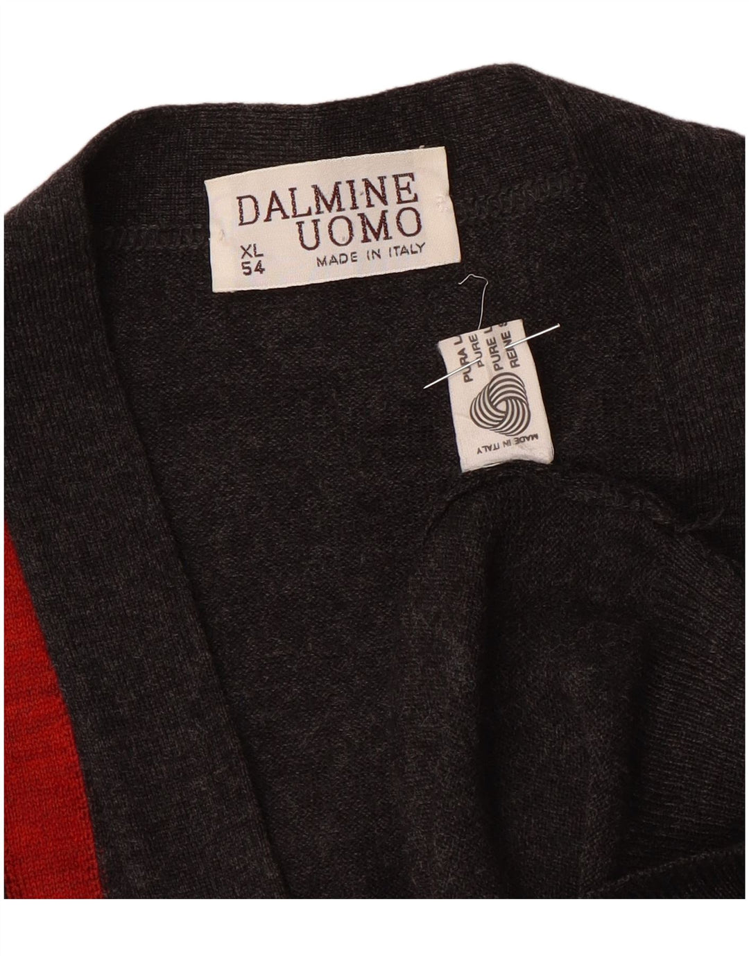 Maglione cardigan da uomo DALMINE IT 54 XL Lana grigio a rombi/diamante