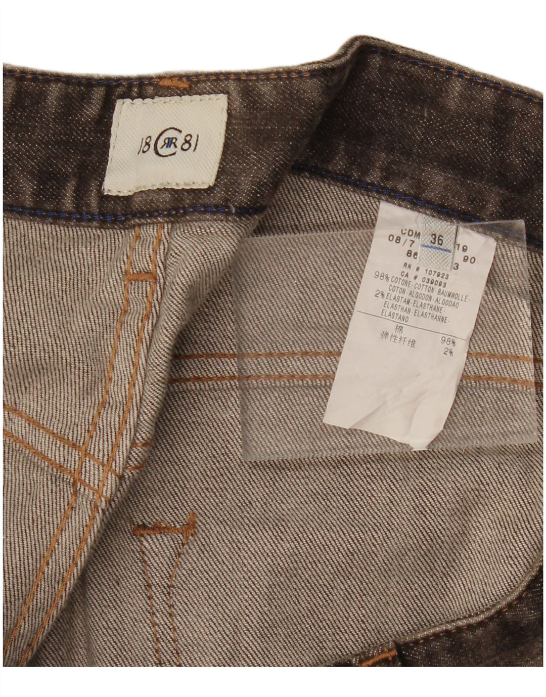 Jeans dritti da uomo CERRUTI 1881 W36 L31 cotone marrone