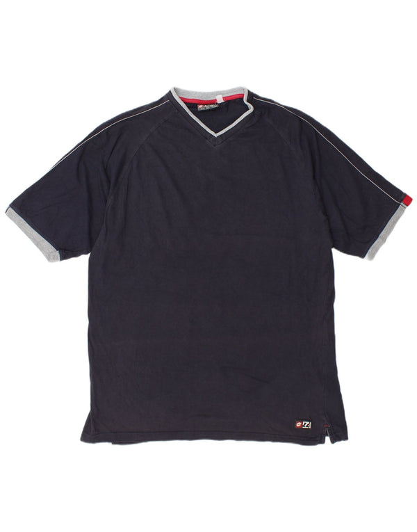 T-shirt grafica da uomo Lotto Top UK 42/44 XL Cotone blu navy