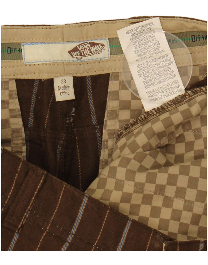 Pantaloncini chino da uomo Vans W28 piccoli in poliestere a righe marroni