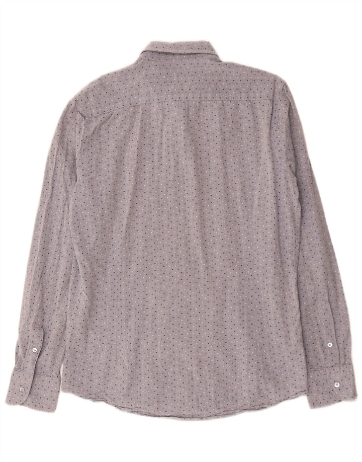 Camicia Uomo Massimo Dutti Cotone Maculato Grigio Medio