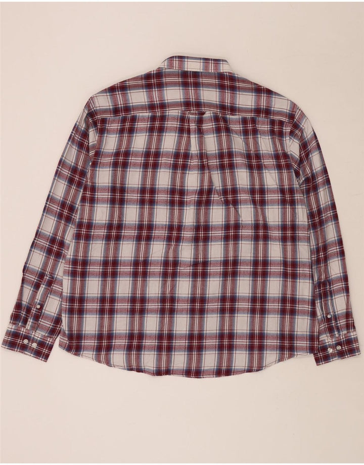 JAMES PRINGLE Camicia da uomo in flanella 2XL Poliestere a quadri bordeaux