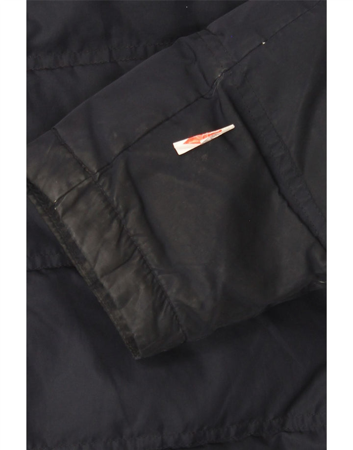 Giacca imbottita con cappuccio da uomo Michael Kors UK 38 poliestere medio blu navy