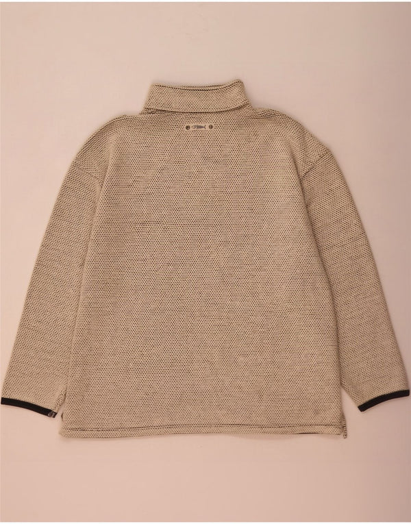 Felpa da uomo con collo con zip Weird Fish, maglione XL, cotone beige