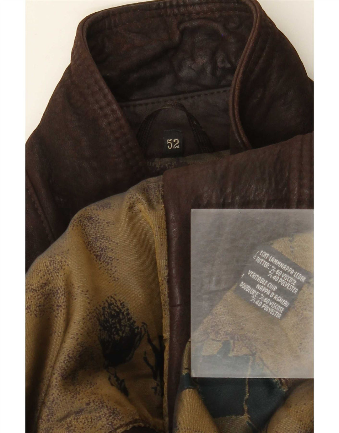 Giacca in pelle vintage da uomo IT 52 XL Marrone
