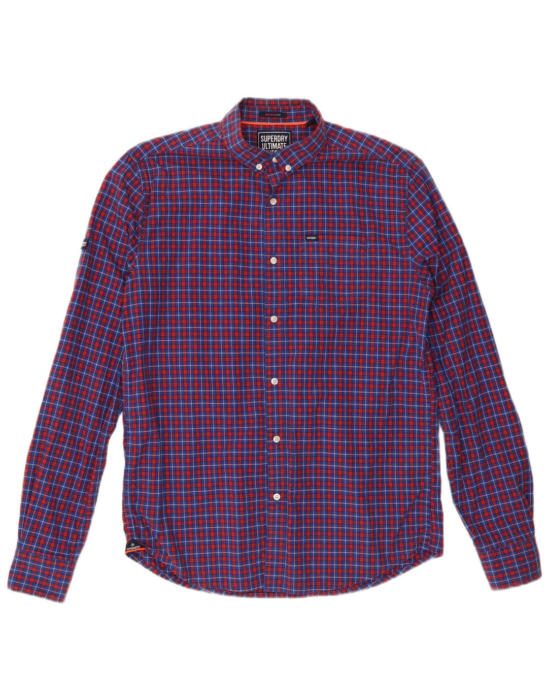 Camicia da uomo SUPERDRY in cotone a quadri blu medio