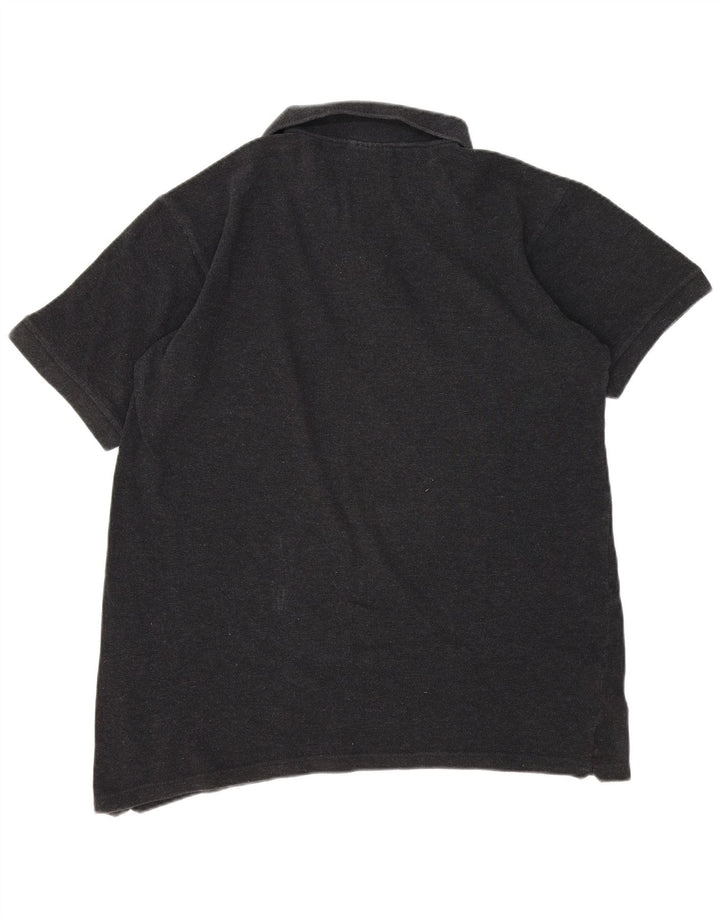 Polo Reebok da uomo grande in cotone grigio